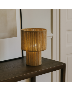 Lampada da tavolo marrone rustica, Sanny, con interruttore