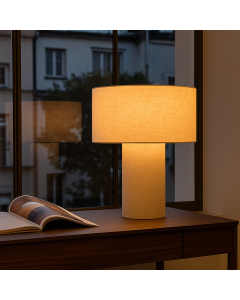 Lampada da tavolo beige moderna, Timmy, con interruttore