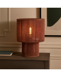 Lampada da tavolo rossa rustica, Sanny, con interruttore