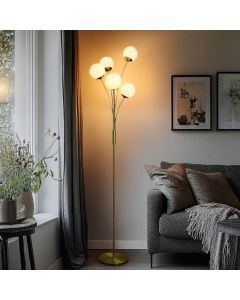 Lampada da terra in ottone design, Stacy, con interruttore