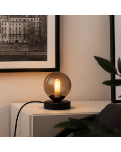 Lampada da tavolo grigia design, Stacy, con interruttore