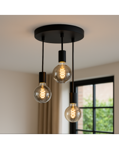Lampada da soffitto nera in alluminio, Swen