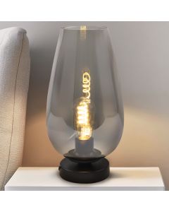 Lampada da tavolo grigia design, Andy, con interruttore