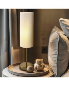 Lampada da tavolo bianca moderna, Gaya, con interruttore