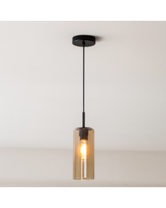 Lampada a sospensione per tavolo da pranzo ambrata moderna, Gaya