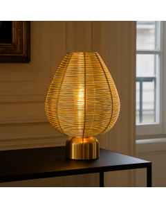 Lampada da tavolo in ottone moderna, Lesly, con interruttore