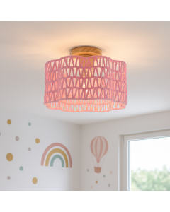 Lampada da soffitto di carta rosa, Mickey