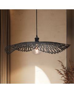 Lampada a sospensione in bambù nera, Romee