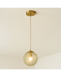 Lampada a sospensione verde retrò, Johnson