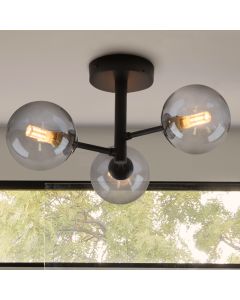 Lampada da soffitto da bagno nera moderna, Amer, IP44