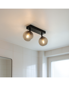 Lampada da soffitto da bagno nera moderna, Amer, IP44
