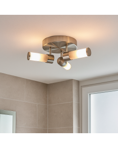 Lampada da soffitto da bagno in nichel moderna, Callum, IP44