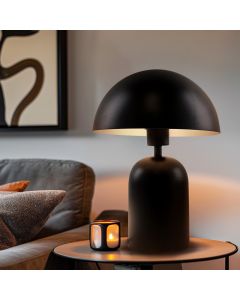 Lampada da tavolo nera moderna, Isha, con interruttore
