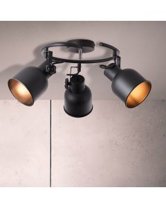 Faretto da soffitto nero industriale, Shiva