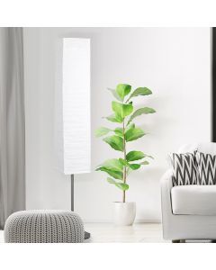 Lampada da terra di carta bianca, Octavio, con interruttore