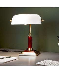 Lampada da scrivania in legno marrone, Koosje, con interruttore