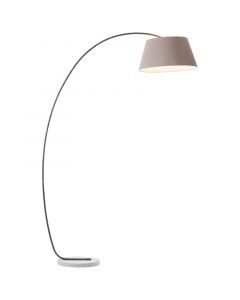 Lampada ad arco in cemento marrone, Haroun, con interruttore