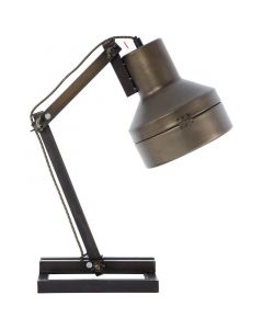 Lampada da tavolo nera retrò, Eliza, con interruttore