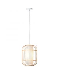 Lampada a sospensione in legno bianca, Hans