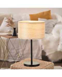 Lampada da tavolo in legno beige, Enna, con interruttore