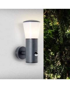 Applique da esterno con sensore di movimento antracite moderna, Rawi, IP44