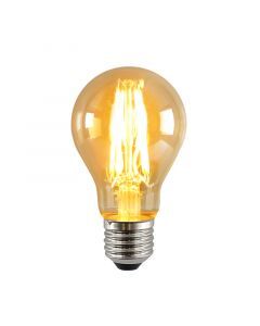 Lampadina LED Olucia E27 dimmerabile, A60, 5w, vetro ambrato, 2400k