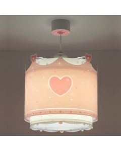 Lampada a sospensione per bambini rosa in plastica, Queen