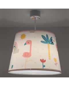 Lampada a sospensione per bambini rosa in plastica, Flamingo