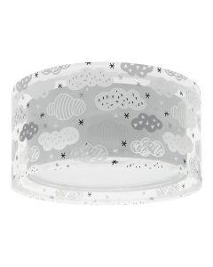 Lampada da soffitto per bambini grigia in plastica, Clouds