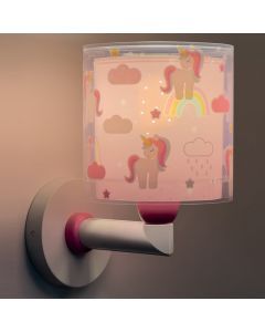 Applique da parete per bambini rosa in plastica, Unicorn