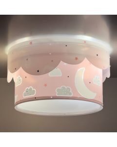 Lampada da soffitto per bambini rosa in plastica, Moon