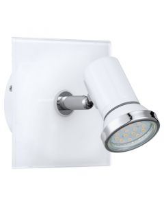Faretto da soffitto cromato in vetro, Jasmijn, IP44