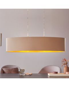 Lampada a sospensione dorata in tessuto, Terme