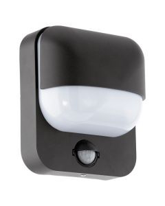 Applique da esterno con sensore crepuscolare nera in plastica, Aartie, IP44