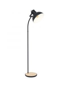 Lampada da terra in legno marrone, Elmira, con interruttore