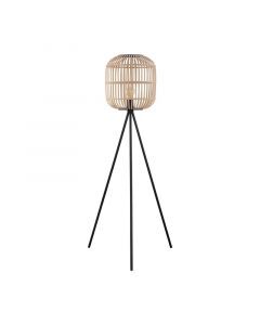 Lampada da terra treppiede nera in acciaio, Ankie, con interruttore