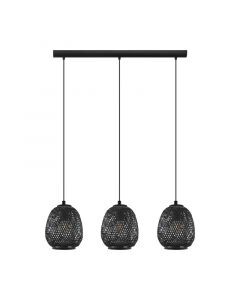 Lampada a sospensione in legno nera, Nicole