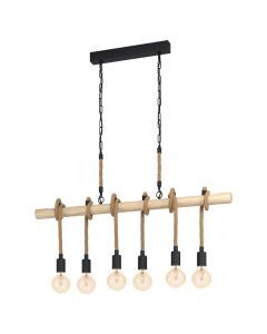 Lampada a sospensione in legno marrone, Zerina