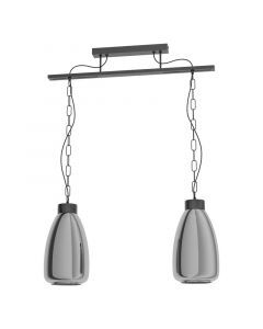 Lampada a sospensione nera in vetro, Annefleur