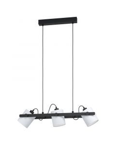 Lampada a sospensione in legno nera, Kaspar