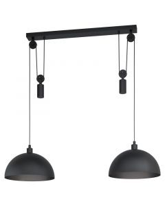 Lampada a sospensione nera in acciaio, Yvette