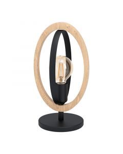 Lampada da tavolo in legno marrone, Angeline, con interruttore