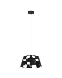 Lampada a sospensione nera in alluminio, Nelly