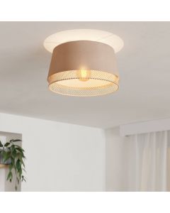 Plafoniera beige in tessuto, Ruby