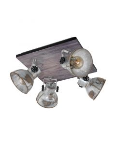 Faretto da soffitto in legno marrone, Angelina