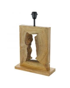 Lampada da tavolo senza paralume in legno marrone, Kick, con interruttore