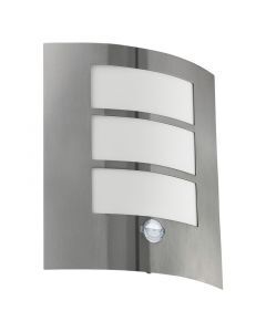 Applique da esterno con sensore di movimento argenta in plastica, Elyana, IP44
