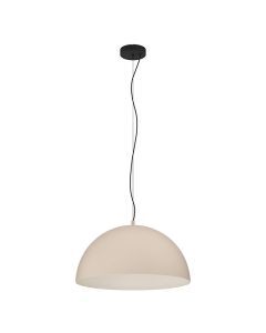Lampada a sospensione semisfera beige in acciaio, Geneva