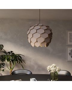 Lampada a sospensione grigia in legno, Latoya