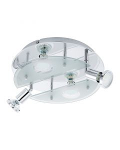 Faretto da soffitto cromato in vetro, Lusie